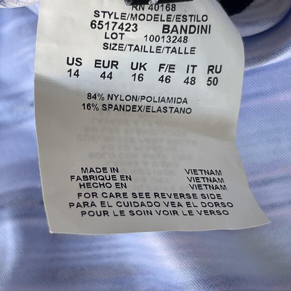 Miraclesuit Bandini Swim Top Womens 14 Blue Black Pink Underwire Swimwear NWT - Picture 8 of 11